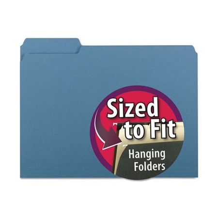 Smead Smead, INTERIOR FILE FOLDERS, 1/3-CUT TABS, LETTER SIZE, BLUE, 100PK 10239